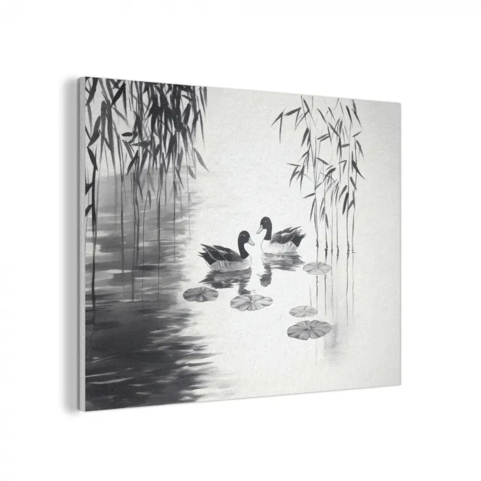 Eenden - Waterlelies - Riet - Zwart PET vilt klein -3d