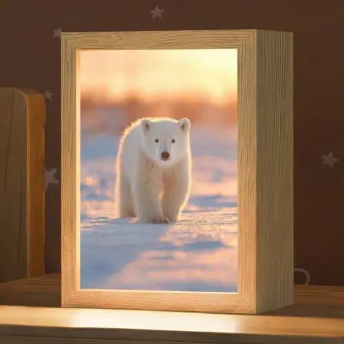Ijsbeer - Sneeuw - Zonsopgang Light Box met kabel klein -zzz_3d_website