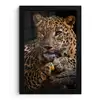 Wilde dieren - Panter - Portret - Zwart - Dieren fotolijst zwart zonder passe partout klein -3d