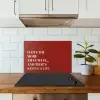 Rood - Quote - Liefde keuken achterwand spatscherm klein -sfeer2