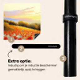 Klaproos - Bloemenveld - Kleurrijk Inductie beschermer vinyl 3mm middel -zzzzzzz-induclip_NL