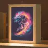 Astronaut - Ruimte - Surfen - Kleurrijk Light Box met kabel klein -zzz_3d_website