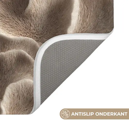 Waaiervorm - Beige - Vezel textuur WCmat klein 1009 -USP_AntislipNL