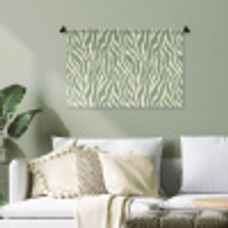 Zebra - Motief - Groen Wandkleed katoen klein 269 -sfeer7