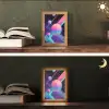 Cirkels - Vlakken - Abstract - Blauw Light Box met kabel (Tafellamp) klein -sfeer3