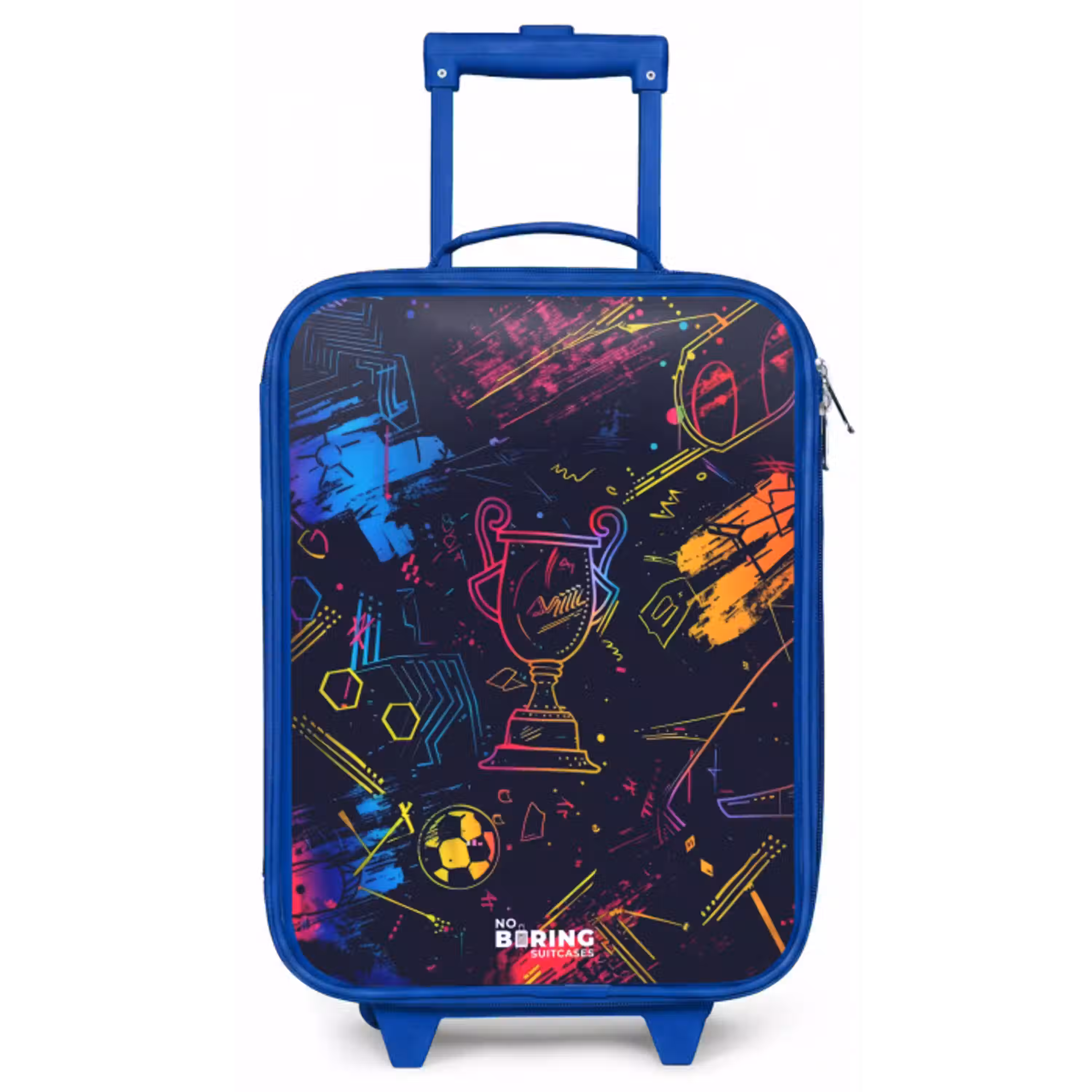 Neon sporttrofee design Kinderkoffer - Blauw klein -zz3dotto