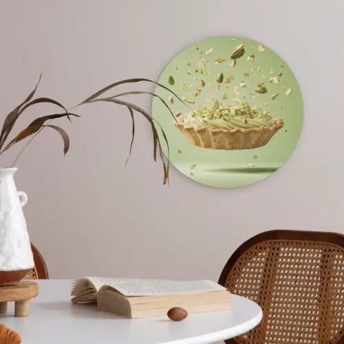 Pistache - Taart - Noten - Eten Akoestische PET Vilt - Rond klein -sfeer3