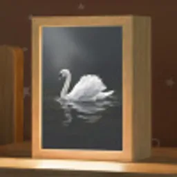 Zwaan - Water - Natuur - Realistisch - Wit Light Box met kabel (Kinderlampje) klein -zzz_3d_website