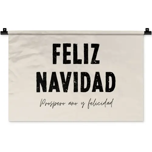 Kerst - Quotes - Feliz navidad - Kerstmis - Feestdagen Wandkleed katoen klein -zz3d