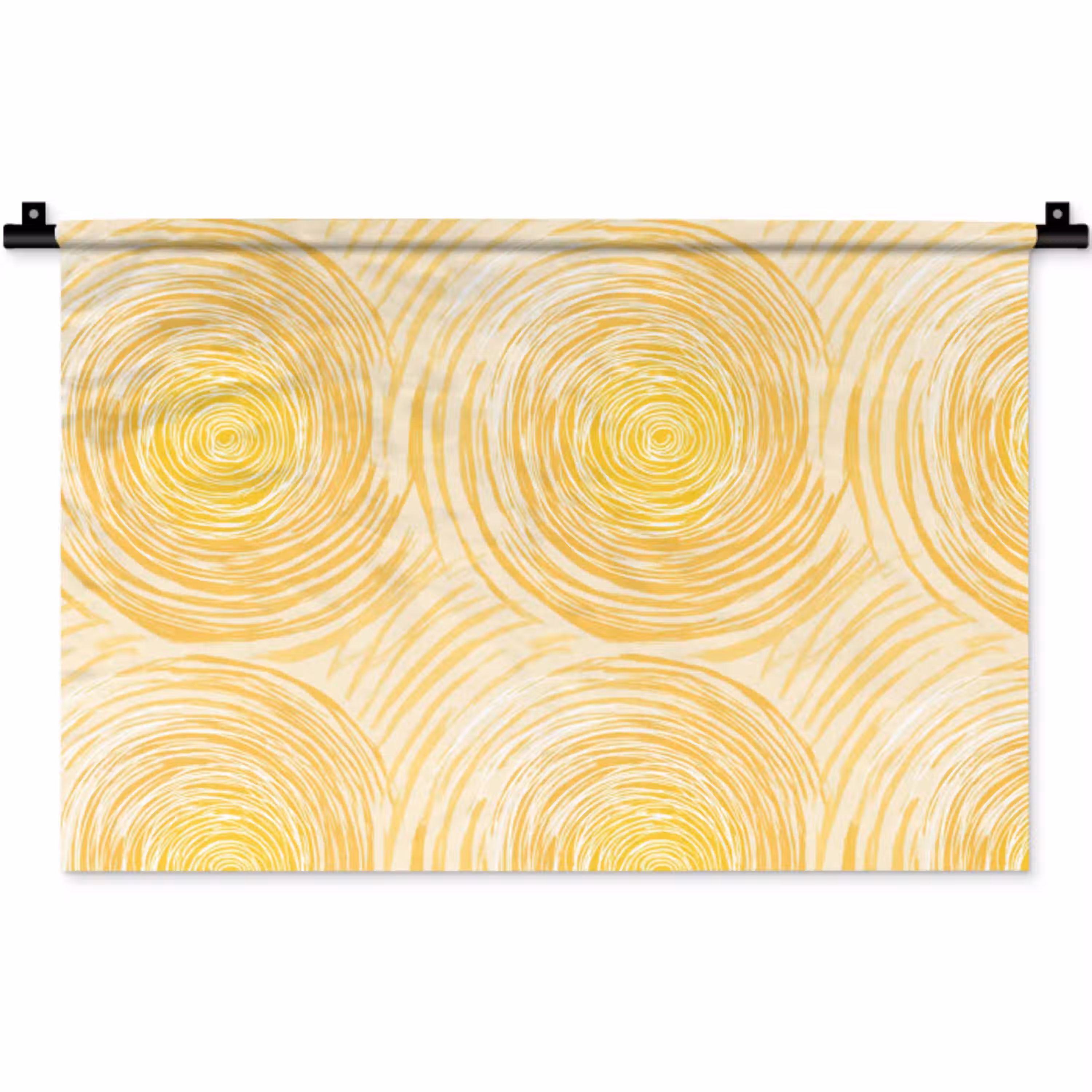 Cirkels - Abstract - Artistiek - Geel Wandkleed katoen klein 269 -zz3d