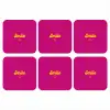 Smile - Stippen - Roze onderzetter kurk middel -3d