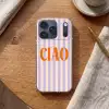 Ciao - Quote - Pastel - Strepen Telefoonhoesje iPhone 17 Pro klein -sfeer1