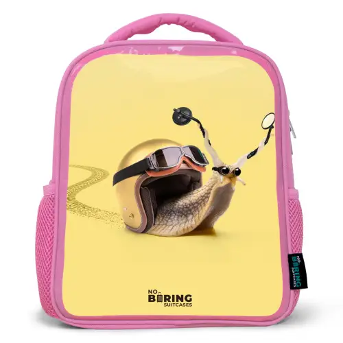 Escar-Go - Geel Kinderrugzak - Roze middel -3d