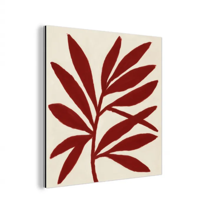 Tak - Bladeren - Rood aluminium wit klein -3d