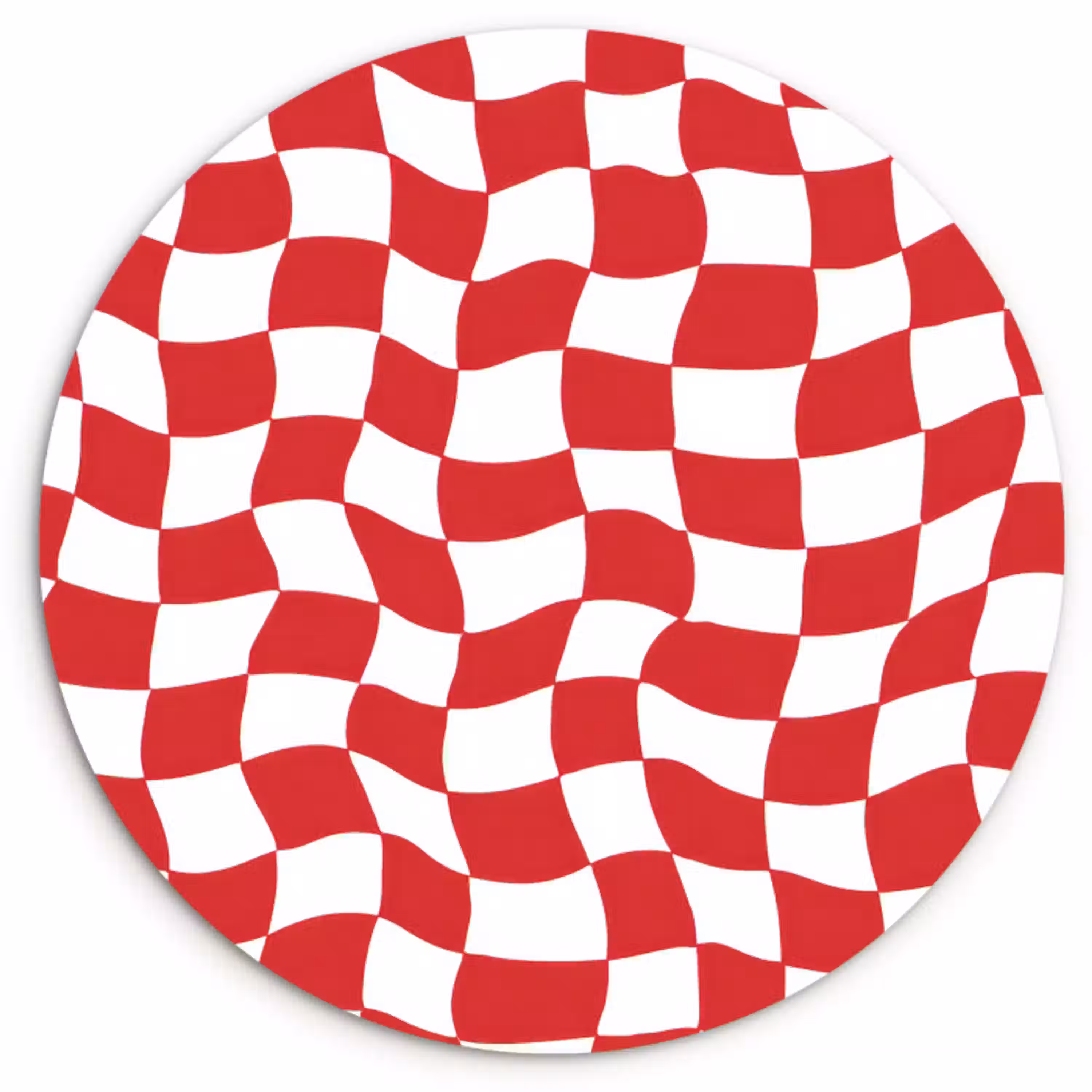 Golvend - Patroon - Rood Wandcirkel kunststof plaat 5mm dik klein 188 -3d