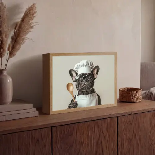 Bril - Hond - Kok Light Box met batterij (Wandlamp) middel -sfeer2