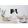 Zonnebril - Vrouw - Zwart - Wit Muursticker klein -eettafel