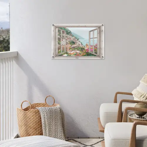 Uitzicht op Positano tuinposter los doek klein -sfeer8