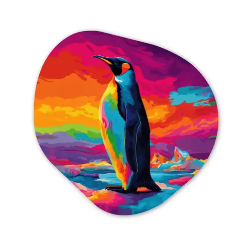 Ijsschots - Pinguïn - Abstract - Lucht Wandcirkel Organisch Forex 3mm klein -3d