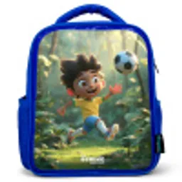Voetbal - Jongen - Bos Kinderrugzak - Blauw middel -3d