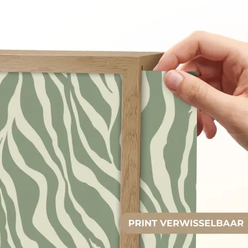 Zebra - Motief - Groen Light Box met batterij (Wandlamp) middel 907 -USP_websiteprintNL