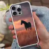 Paard - Wolken - Open veld Hoesje iPhone 16 Pro Max met koord klein -sfeer3