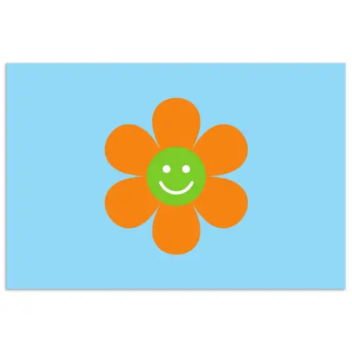 Bloem - Smiley - Kleurrijk poster papier klein -3d