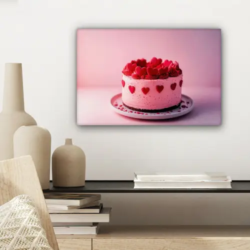 Taart - Hart - Roze canvas 2cm klein -sfeer6