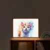 Kat - Portret - Kleuren - Verf - Wit Light Box met batterij (Wandlamp kind) middel -sfeer1_kind