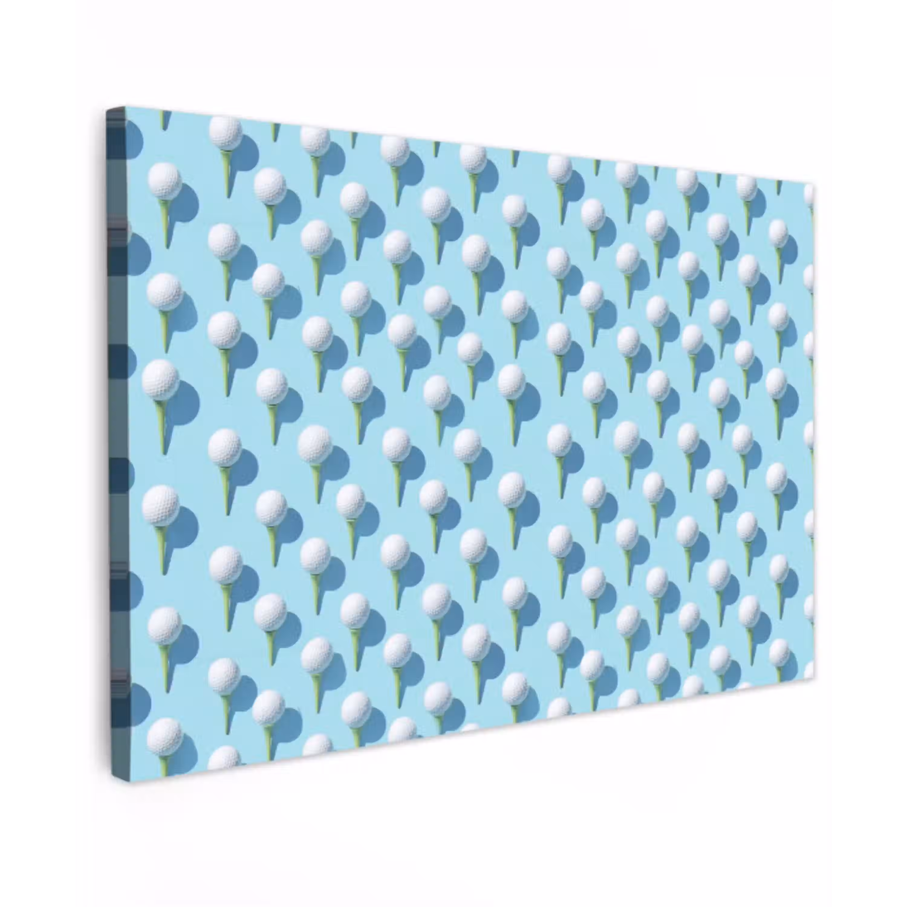 Golf - Ballen - Blauw Tuinposter op houten frame 2 cm dik klein 845 -3d