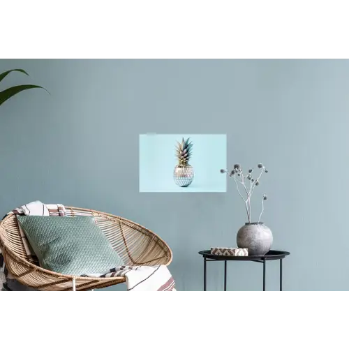 Blauw - Ananas - Disco - Discobal Muursticker klein -plant