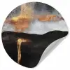 Abstract - Gold - Chic - Zwart - Grijs Wandcirkel behangsticker klein -3d