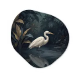 Reiger - Water - Natuur - Modern - Wit Wandcirkel Organisch Forex 3mm klein -3d