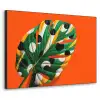 Blad - Oranje - Stippen - Kleurrijk Textielframe zwart klein -3d
