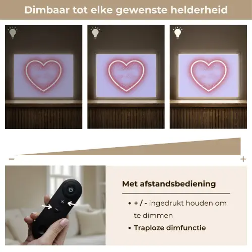I liked it so it's mine - Neon hart - Paars Light Box met batterij (Wandlamp) middel -USP_dimbaarNL