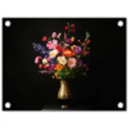 Kleurrijk - Boeket - Vaas - Goud tuinposter los doek klein -3d