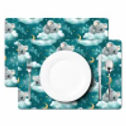 Koala's - Betoverend - Blauw Placemat vinyl groot 368 -zzsfeer2_Kitchenyeah-website