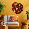 Aardbei - Fruit - Rood Wandcirkel Organisch Aluminium middel -sfeer4