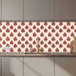 Botanisch - Patroon - Bordeaux keuken achterwand 2 middel 871 zz_3dshopping