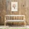 Bloemen - Quote - Beige - Lint Tuinposter op houten frame 2 cm dik klein -sfeer4