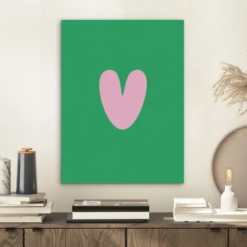 Groen - Hart - Minimalistisch - Valentijn PET vilt klein -sfeer1