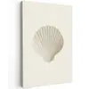 Schelp - Minimalistisch - Wit Tuinposter op houten frame 2 cm dik klein -3d