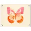 Oranje - Vlinder - Minimalistisch tuinposter los doek klein -3d
