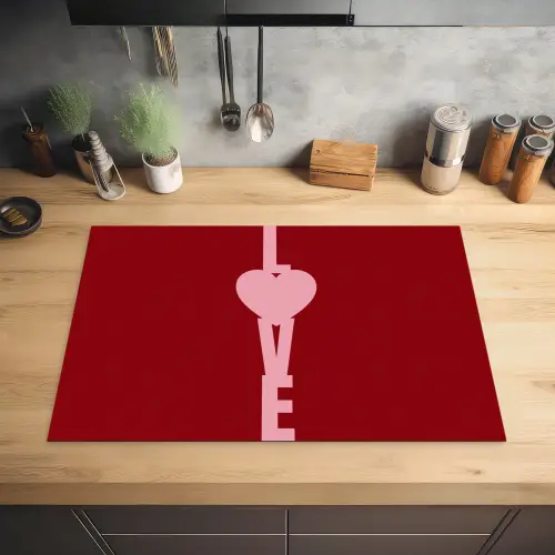 Love - Hart - Rood Inductie beschermer vinyl 3mm klein -sfeer5