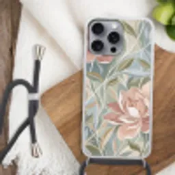 Elegant - Romantiek - Roze Hoesje iPhone 16 Pro Max met koord klein -sfeer4