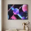 Bollen - Neon - Lijnen - Roze Textielframe - compleet frame klein -sfeer2