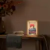Bergtop - Sneeuw - Zon Light Box met kabel (Tafellamp) klein -sfeer4