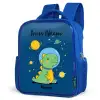 Dino - Planeet - Ster - Blauw Kinderrugzak - Blauw middel -schuin