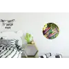 Kleurrijke vogel tussen allemaal kleurrijke platen Wandcirkel aluminium klein -kinderkamer