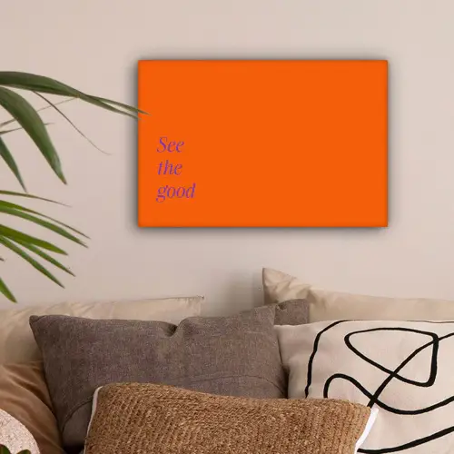 See te good - Paars - Oranje canvas 2cm klein -sfeer1